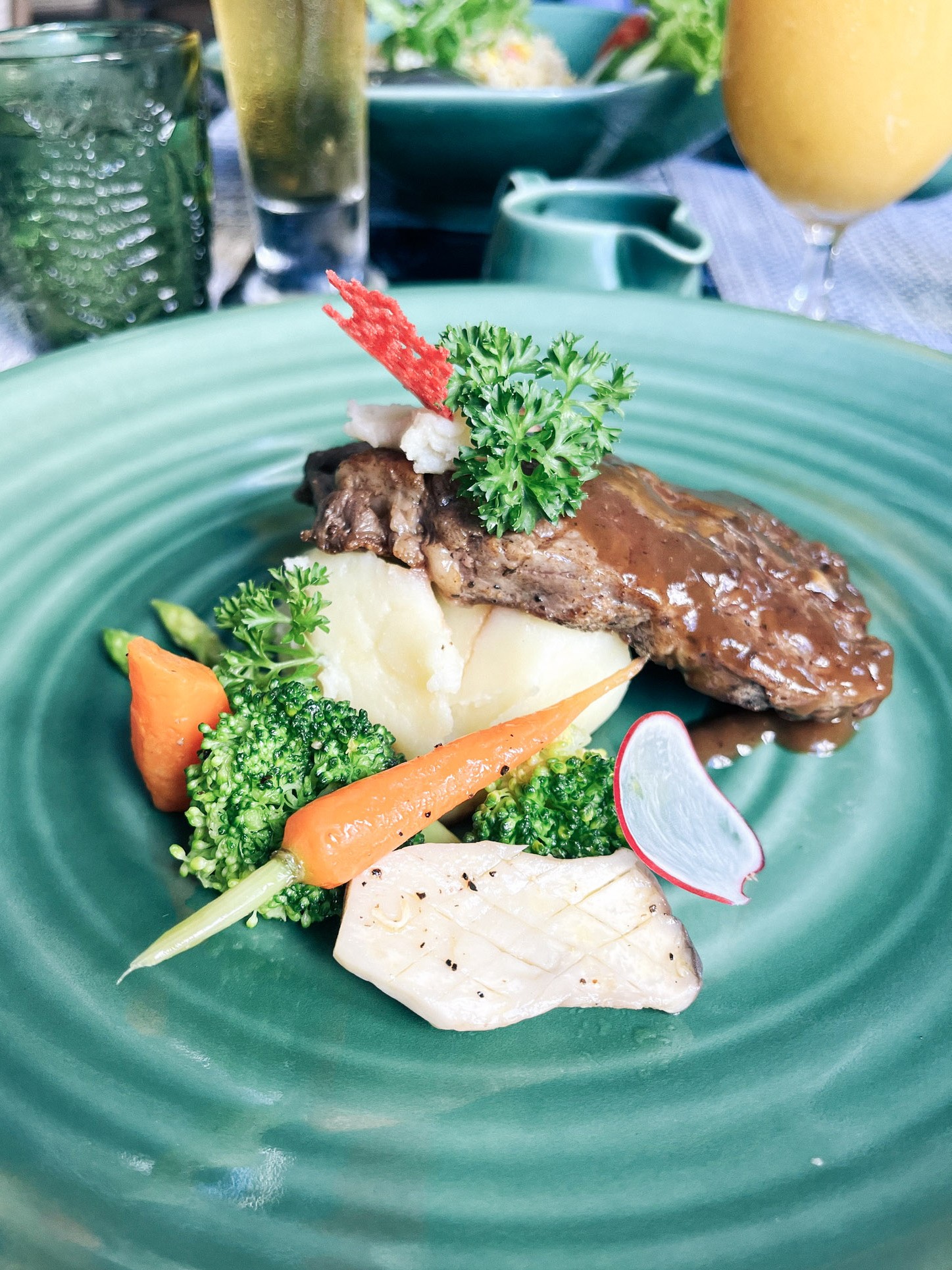 Colourful lunch at L'amor Boutique Hotel, Quy Nhon, Vietnam.