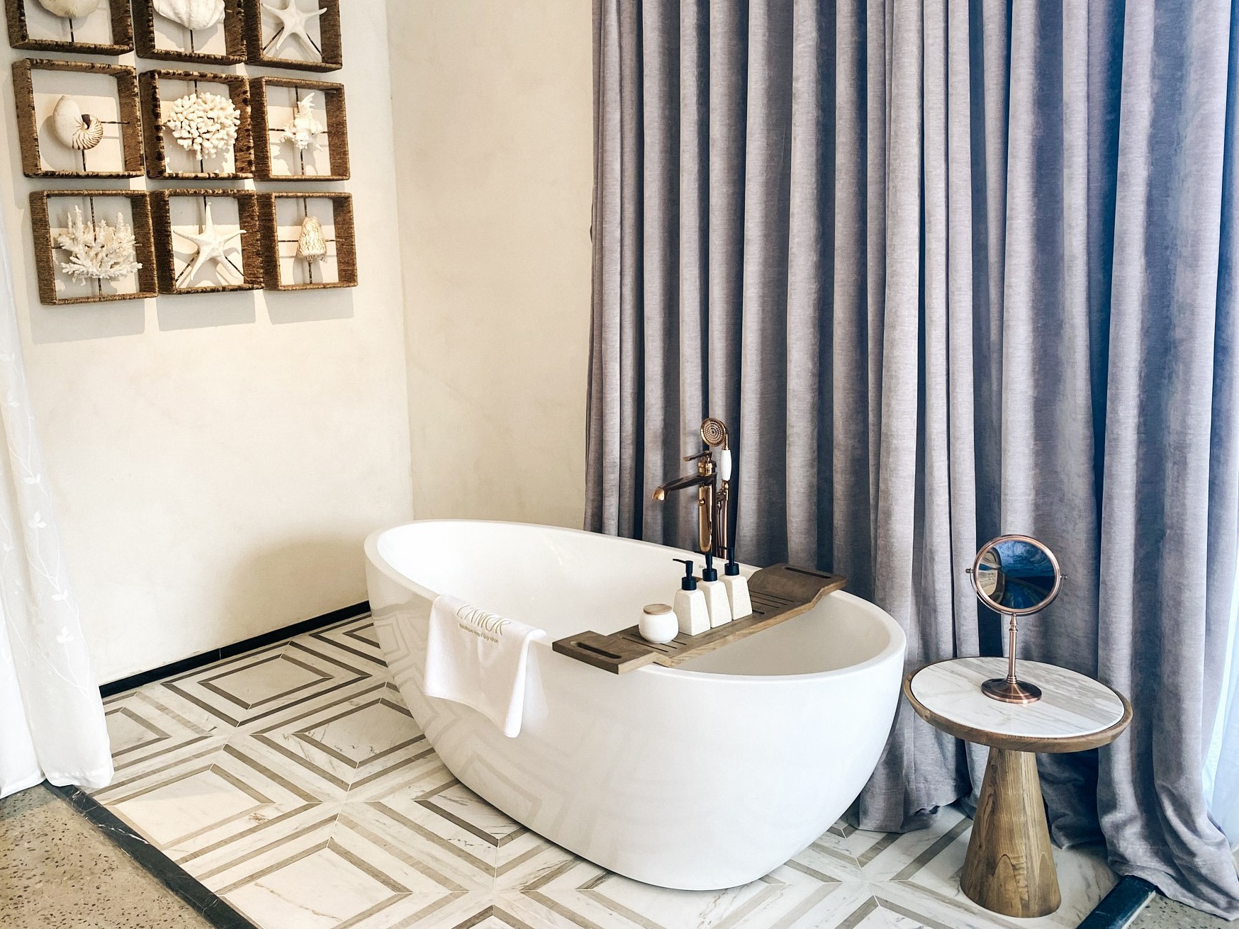 Bathtub in the Presidential Suite at L'amor Boutique Hotel, Quy Nhon, Vietnam.