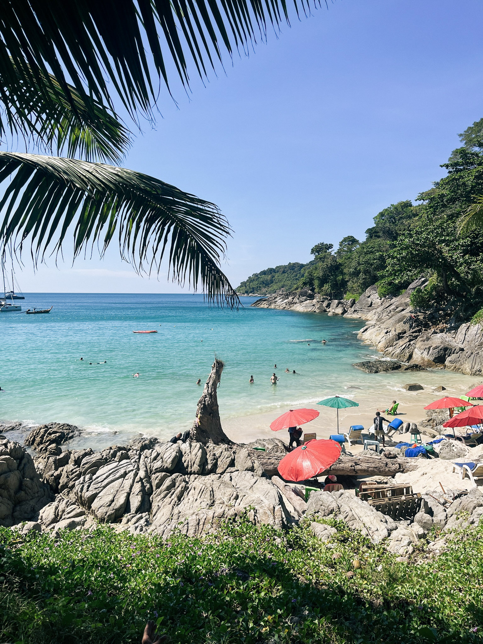 Rocky section of Freedom Beach, Phuket, Thailand.