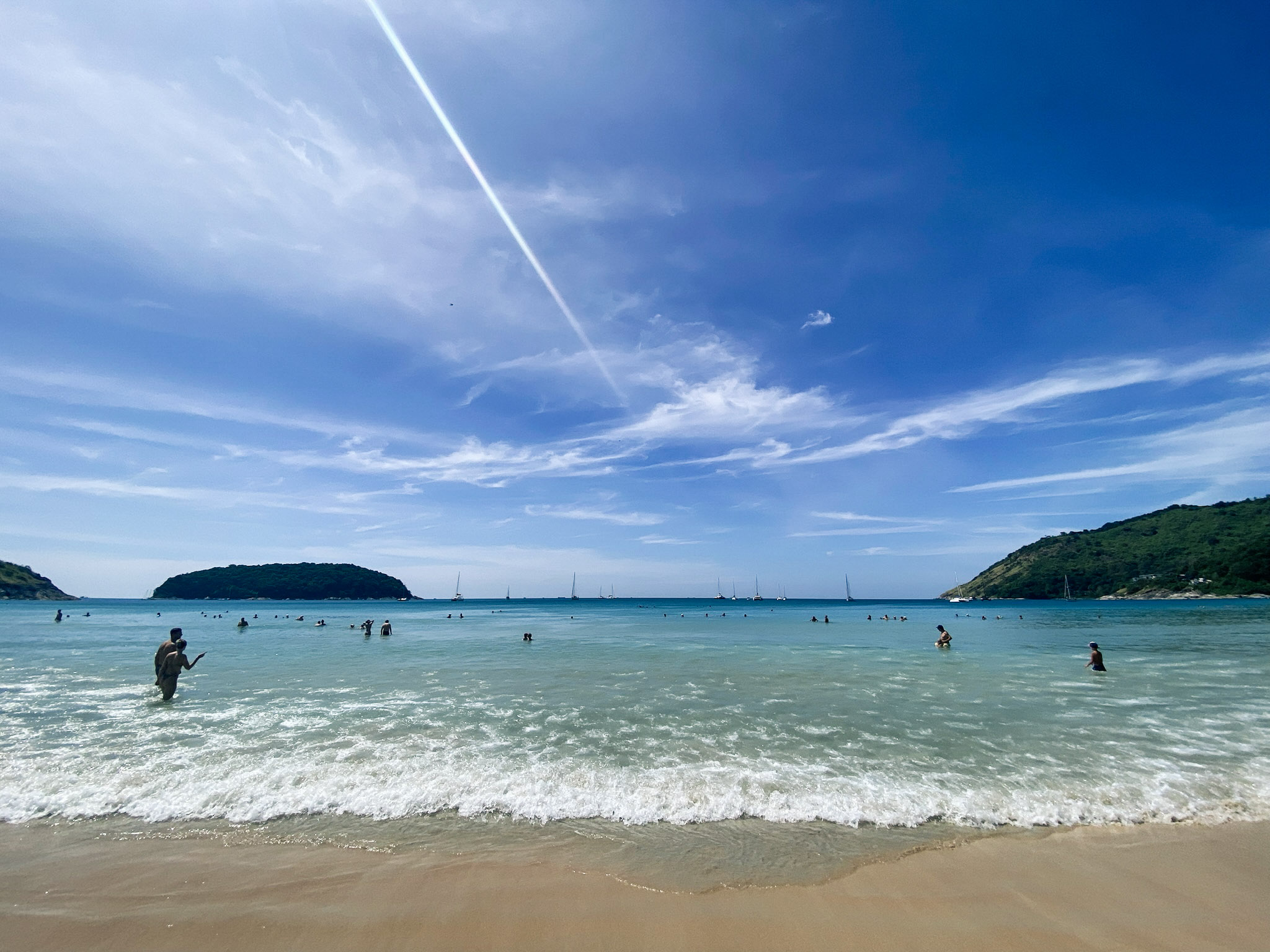 Turquoise waters at Nai Harn Beach, Phuket, Thailand.