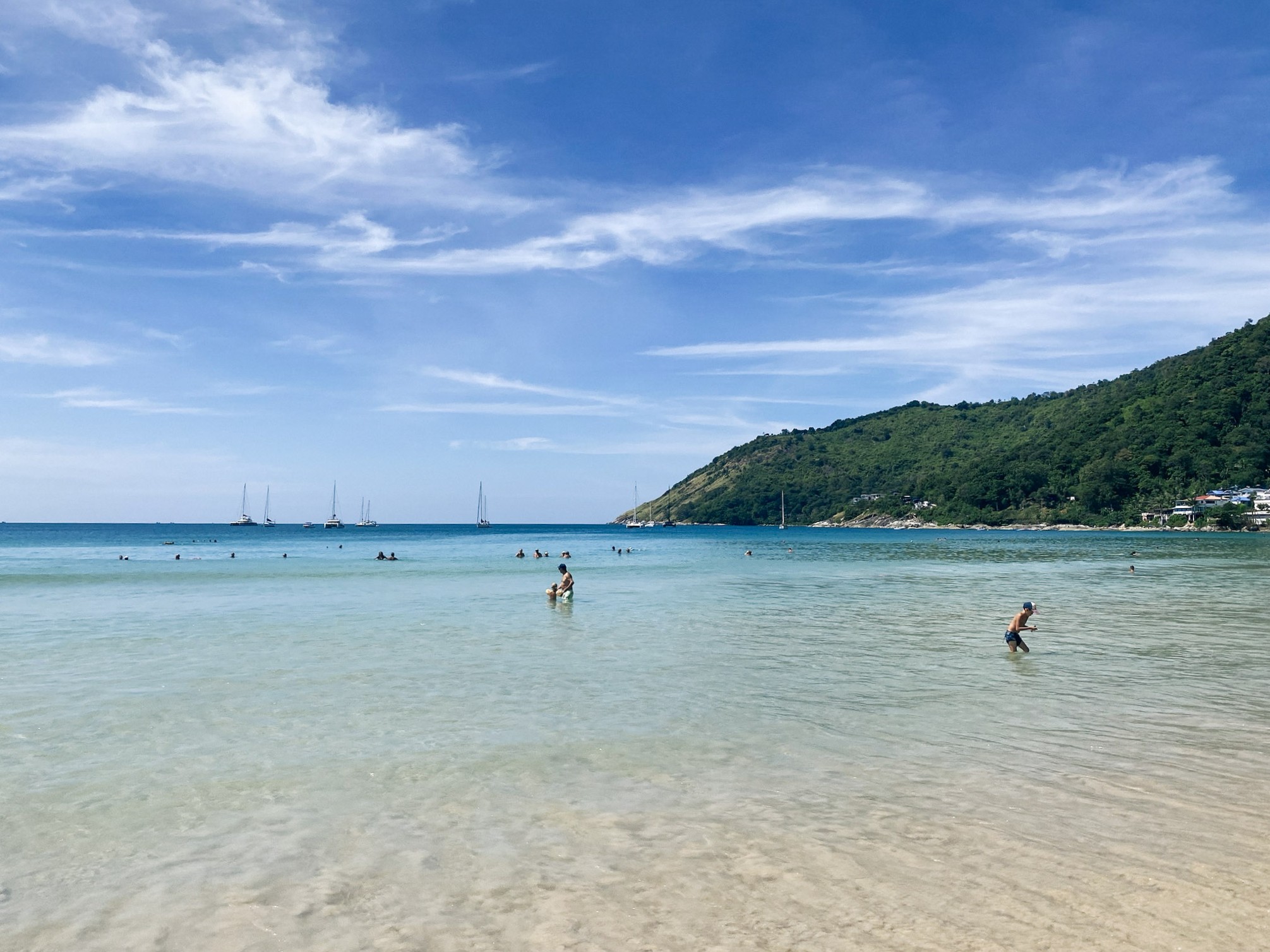 Turquoise waters at Nai Harn Beach, Phuket, Thailand.