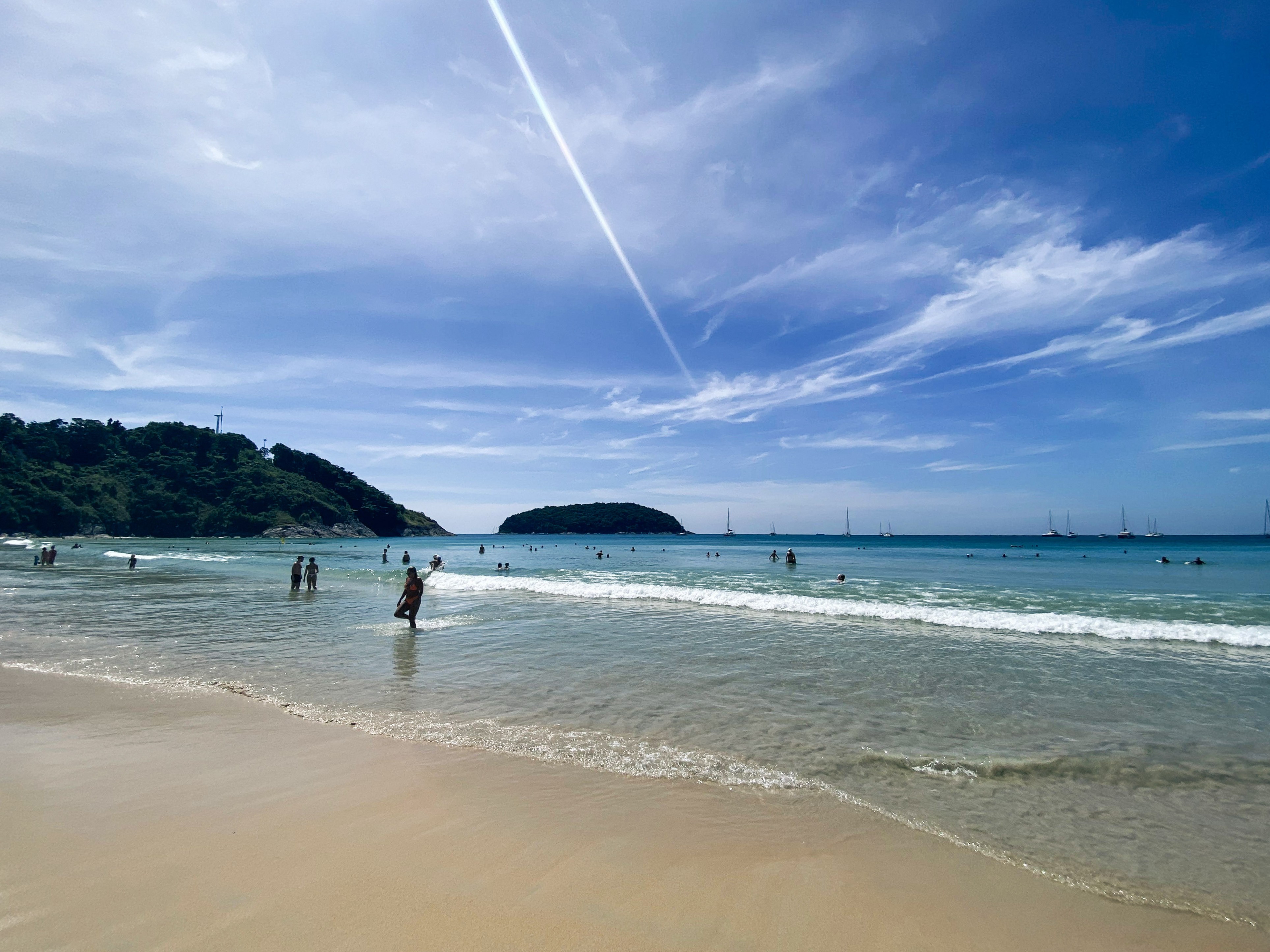 Turquoise waters at Nai Harn Beach, Phuket, Thailand.